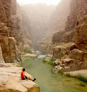Desfiladero del Wadi Mujib en Jordania
