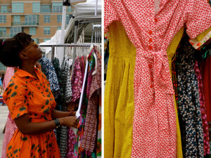 Vestidos vintage en el mercado hipster de Nueva York
