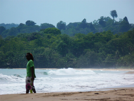 Playa de Cocles en Puerto Viejo en Costa Rica