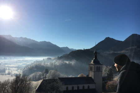 Mirador del Castillo de Gruyeres en Suiza