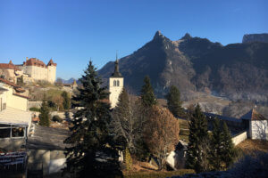 Panoramica de Gruyeres en Suiza