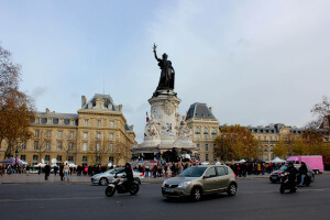 Plaza de la República en Paris