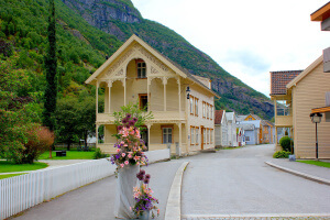 Laerdal en Noruega como uno de los lugares más coloridos del mundo