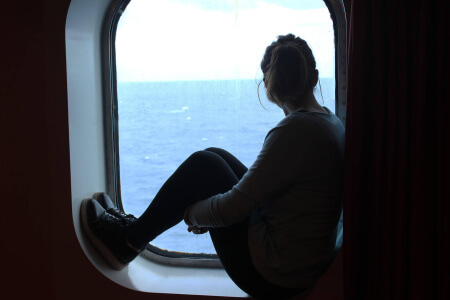 Ventana en el camarote de Grimaldi Lines