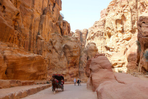 Carro de caballos por el Siq que ver en Petra